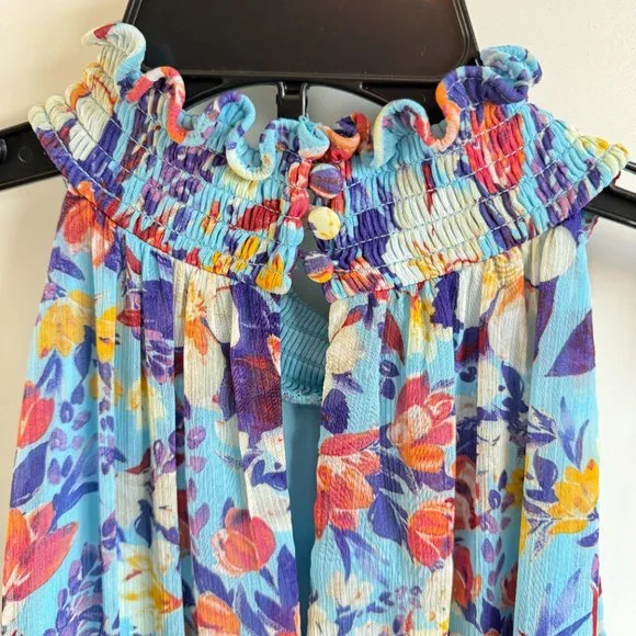 NWT Taylor Chiffon Maxi Dress in Aquamarine Mauve - Picture 7 of 13